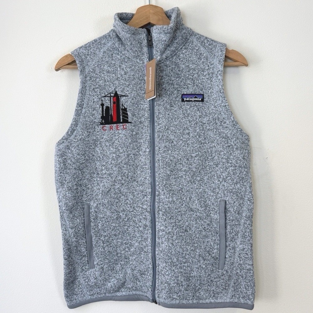 NWT Patagonia Cornell University CREC Zip Up Pocket Gray Vest Sweatshirt - XS